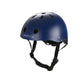 The Banwood Children’s Helmet features multiple ventilation holes, protective inner foam, and an adjustable chin strap. It is shown in blue against a plain white background.