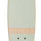 Top view of the Banwood Skateboard by Banwood, featuring a light green deck made from Canadian Maple with natural wood accents and black grip tape screws.