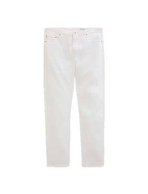 A pair of Tellis Cloud Soft Denim™ Jeans by AG Jeans, designed in a slim fit with a classic five-pocket style, is shown laid flat on a white background.