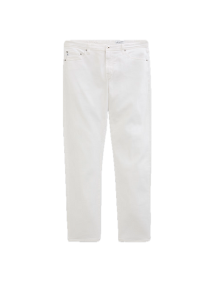 A pair of Tellis Cloud Soft Denim™ Jeans by AG Jeans, designed in a slim fit with a classic five-pocket style, is shown laid flat on a white background.