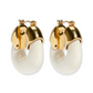 Lizzie Fortunato Organic Gold Hoops featuring gold-tone metal tops and thick white resin bottoms, shown on a white background.