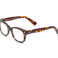 The Caddis Bixby Readers are rectangular tortoise-shell eyeglasses with thick frames and arms, shown on a white background—crafted in a condensed style for smaller faces.