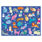 The Chronicle Books Cats and Dogs 100 Piece Double Sided Puzzle showcases a vibrant array of cats in diverse poses and outfits set against a blue backdrop. Ideal for family activities, this puzzle guarantees hours of fun and creativity.