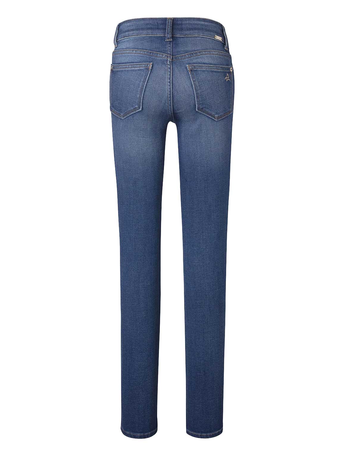 A pair of DL1961 Chloe Skinny Jeans isolated on a white background, featuring high-retention stretch technology.