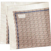 Geometric Silk Oxford Pocket Square - Brown