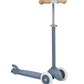 The Banwood Eco Scooter is a blue, three-wheeled kick scooter from the Eco Collection, with recycled plastic construction, tan handlebars, and white front wheels. Shown on a white background.