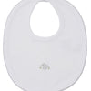 Premier Elephant Esprit Bib with Hand Emb. - White/Silver