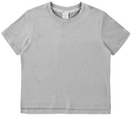 The Boys’ Cove Essential Tee by Rylee & Cru is a plain light gray short-sleeve t-shirt with a crew neckline, laid flat on a white background—an everyday essential designed for comfort.