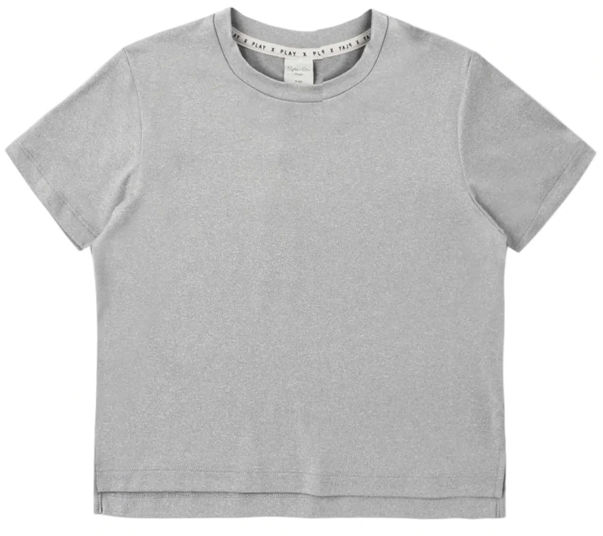 The Boys’ Cove Essential Tee by Rylee & Cru is a plain light gray short-sleeve t-shirt with a crew neckline, laid flat on a white background—an everyday essential designed for comfort.