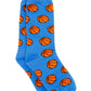 Properly Tied's Boys' Lucky Duck Socks offer blue dress socks adorned with a fun orange basketball pattern.