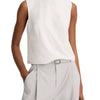Linen Crew Neck Shell Tank - Optic White