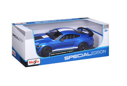 Experience the thrill of classic American muscle with the Maisto 1:18 SE 2020 Mustang Shelby GT500. This die-cast model car, finished in striking blue with white stripes, comes boxed and is suitable for ages 3 and up. An ideal collectible for enthusiasts, it’s a standout addition to any Maisto die-cast vehicle collection.