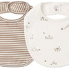 Jersey Snap Bib, 2-Pack - Almond Stripe