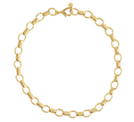 Anabel Aram Neptune Chain Necklace in gold with alternating smooth and ribbed circular links and a lobster clasp closure.