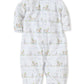 A white Pima cotton baby boy romper with Kissy Kissy's adorable animal friends and birds on it.