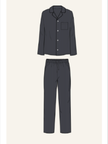 The Willam Ribbed Long PJ Set by Eberjey, crafted from breathable TENCEL™ Modal in dark gray, features a long-sleeve button-up top and matching pants on a plain background.