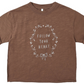 Rylee & Cru Baby Girls' and Girls' Vintage Tee: a brown short-sleeve top featuring "FOLLOW YOUR HEART" in white, accented with a floral wreath and bow for a charming, lived-in look.