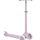 The Banwood Eco Scooter, part of the Eco Collection, features three wheels, a pink body, beige handlebars, and white wheels. It's made partly from recycled plastic and is shown on a white background.
