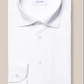 A slim-fit Four-Way Stretch Shirt by Eton, long-sleeve, white with a pointed collar and button cuffs, crafted from breathable tech fabric. Displayed on a neutral background with the "Eton" label inside the collar.
