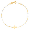 Gigi Clozeau Classic Cross Charm Bracelet 6.7" - White