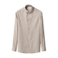The Eton Slim Wide Spread Solid Signature Flannel Shirt is a beige long-sleeve cotton dress shirt with a classic collar, shown on a plain white background—ideal for cold-weather style.