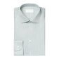 The Eton Mid Green Houndstooth Elevated Twill Shirt features a classic collar and white buttons, crafted from organic Supima cotton, and is displayed neatly folded against a plain white background.