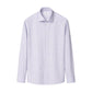 The Eton Slim Cut Away Check Twill Shirt is a light blue and white checkered long-sleeve dress shirt crafted from organic cotton, featuring a button front, cut away collar, and buttoned cuffs, displayed on a plain white background.