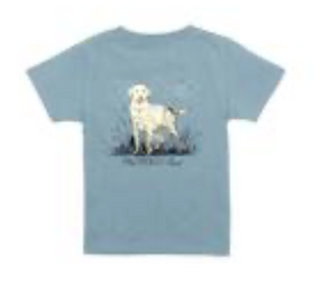 Enjoy timeless comfort with the Boys' Labrador SS Tee from Properly Tied, featuring a classic design of a white dog standing in grass with text beneath, blending style and ease effortlessly.