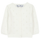 The Tartine et Chocolat Baby Girls’ and Girls’ Openwork Cardigan features delicate eyelet patterns, a round neckline, long sleeves, and front buttons. This lightweight cardigan is a perfect layering piece for any occasion.