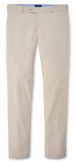 The Peter Millar Surge Performance Trouser in tan features performance fabric for moisture-wicking.