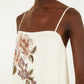 Toile De Rio Off White Maxi Dress featuring spaghetti straps and a botanical print.