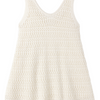 Girls' Crochet Tank Mini Dress - Natural