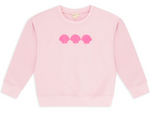 The Feather 4 Arrow Baby Girls’ and Girls’ Weekend Sweatshirt is a light pink French terry style featuring a trendy puff print of three pink shells across the chest.