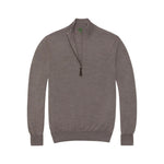 Sid Mashburn Fine-Gauge Half-Zip Sweater in gray, featuring long sleeves and a lightweight knit construction with ribbed cuffs and hem, shown flat on a white background.
