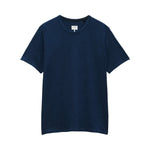 The Rag & Bone Classic Flame Tee, a short-sleeve T-shirt made from durable Peruvian cotton in plain navy blue, is displayed on a white background.