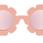 Babiators' Polarized Flower Sunglasses with a flower-shaped frame and pink-tinted lenses.