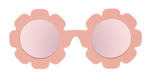 Babiators' Polarized Flower Sunglasses with a flower-shaped frame and pink-tinted lenses.