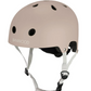 A beige Banwood Eco Helmet with ventilation holes, white adjustable straps, and a black buckle is shown against a white background.