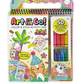 Bright Stripes Art on the Go! Safari Collage set includes 24 activity pages, 50 sheets for coloring and collage, crayons, glue stick, and stickers—perfect for creative fun anywhere!.