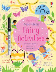 The "Wipe-Clean Fairy Activities" book by Harper Collins features fairies, butterflies, and a marker—perfect for building pen control and early writing skills with engaging wipe-clean activities.