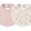 Jersey Snap Bib, 2-Pack - French Garden/Rose Micro Stripe