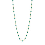 This Gigi Clozeau Classic Gigi Necklace, 16.5" features emerald stones, perfect for everyday wear.