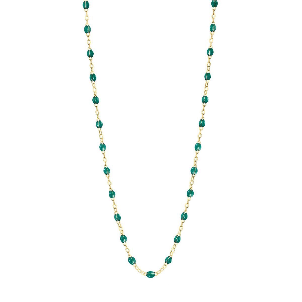 This Gigi Clozeau Classic Gigi Necklace, 16.5" features emerald stones, perfect for everyday wear.