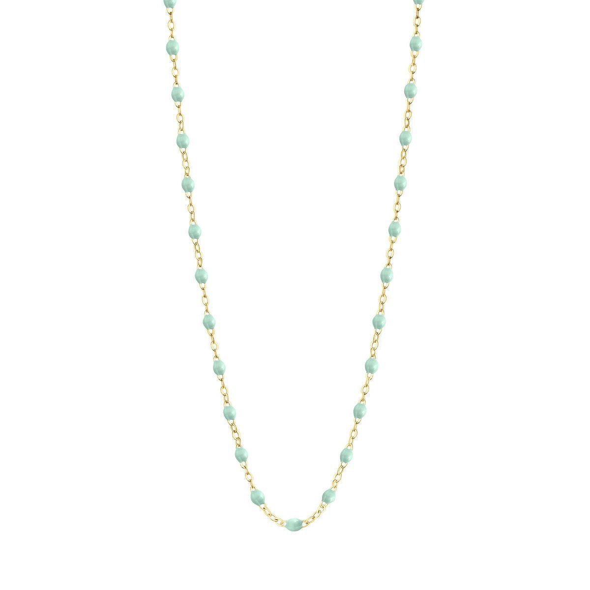 A Gigi Clozeau Classic Gigi Necklace, 16.5" with a green beaded chain that can elevate your everyday appearance.