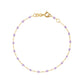 The Classic Gigi Bracelet 6.7" by Gigi Clozeau is crafted in 18K yellow gold, accented with evenly spaced small lavender beads and finished with a lobster clasp—an ideal choice for everyday wear.