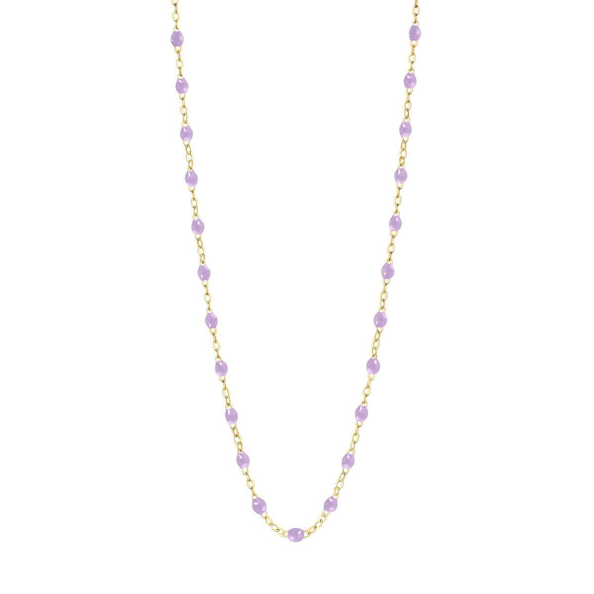 A Gigi Clozeau Classic Gigi Necklace with purple beads, suitable for everyday appearance.