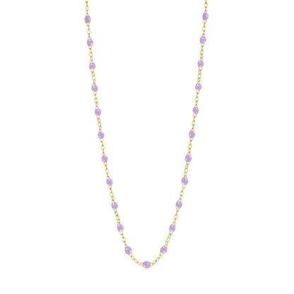 A Gigi Clozeau Classic Gigi Necklace with purple beads, suitable for everyday appearance.