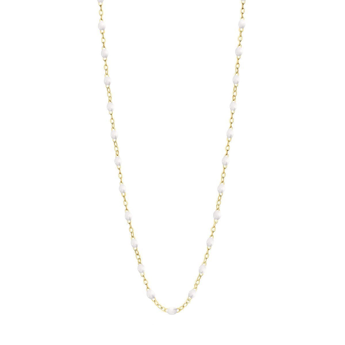 This Gigi Clozeau Classic Gigi Necklace, 16.5" features white beads, perfect for your everyday appearance.