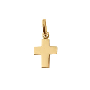 18 carat Gigi Clozeau Cross Pendant on a white background.