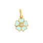 The Gigi Clozeau Flower Pendant Diamond showcases turquoise petals in 18 carat Yellow Gold, accented by a dazzling central diamond.